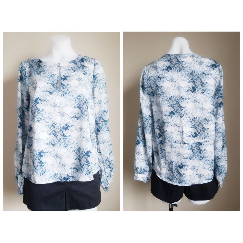 Forever 21 blue marble blouse